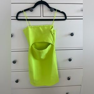 Lime Green Cutout Minidress - S